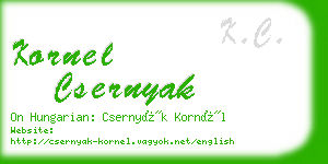 kornel csernyak business card